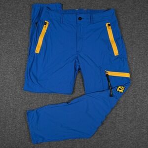 REI Co-op Outdoor Afro Pants Mens 36x30 Blue Nylon Hiking Zip Pockets Stretch